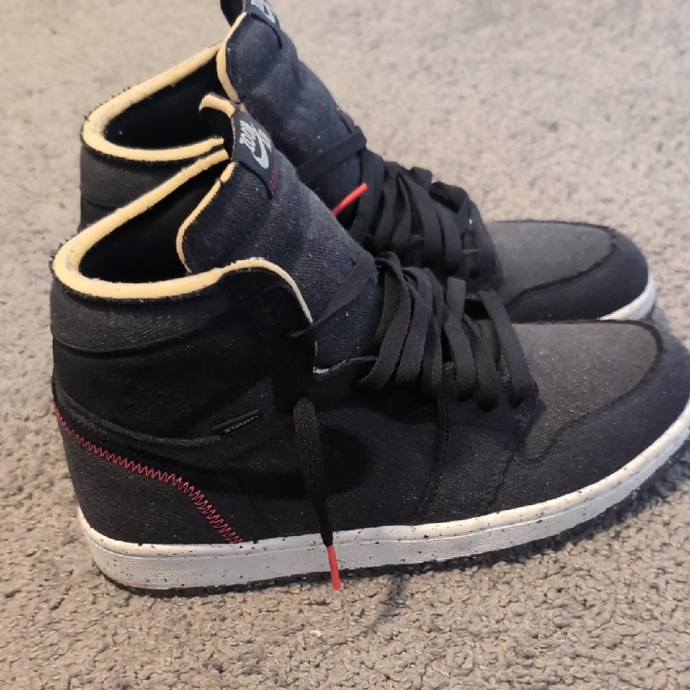 Stylish Black and Red High-Top Sneakers